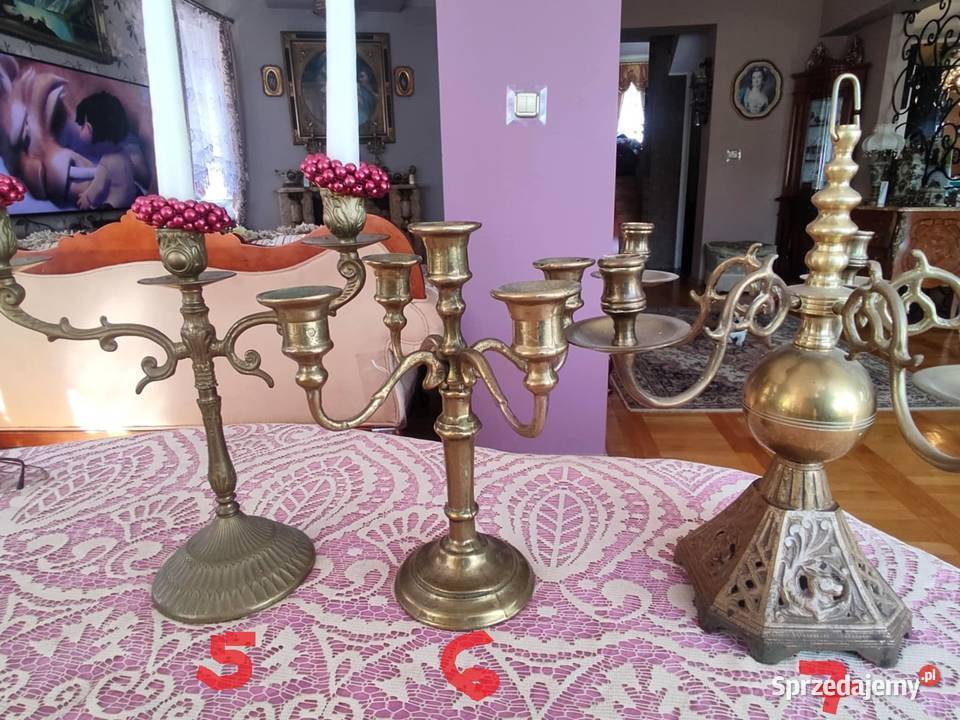 mosiężny stary świecznik świeczniki Gorzów Wielkopolski