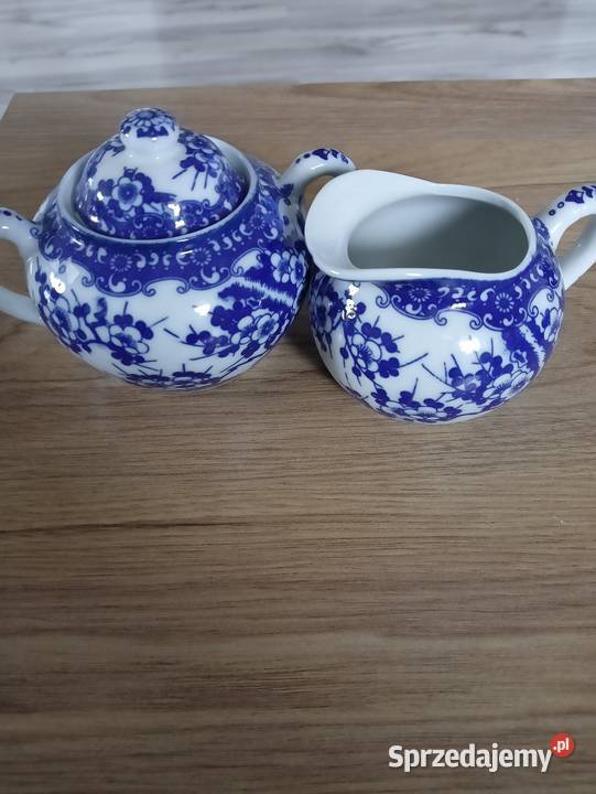 Dzbanek i cukierniczka porcelanowa Limanowa