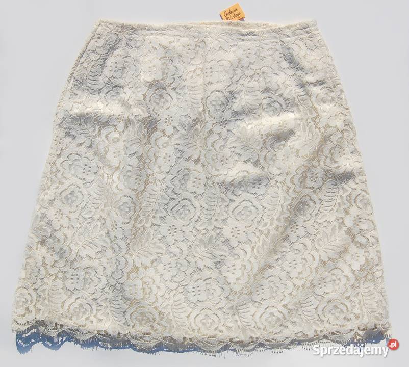 Spódnica mini XXXS30 koronka koronkowa ecru Spódnice i sukienki