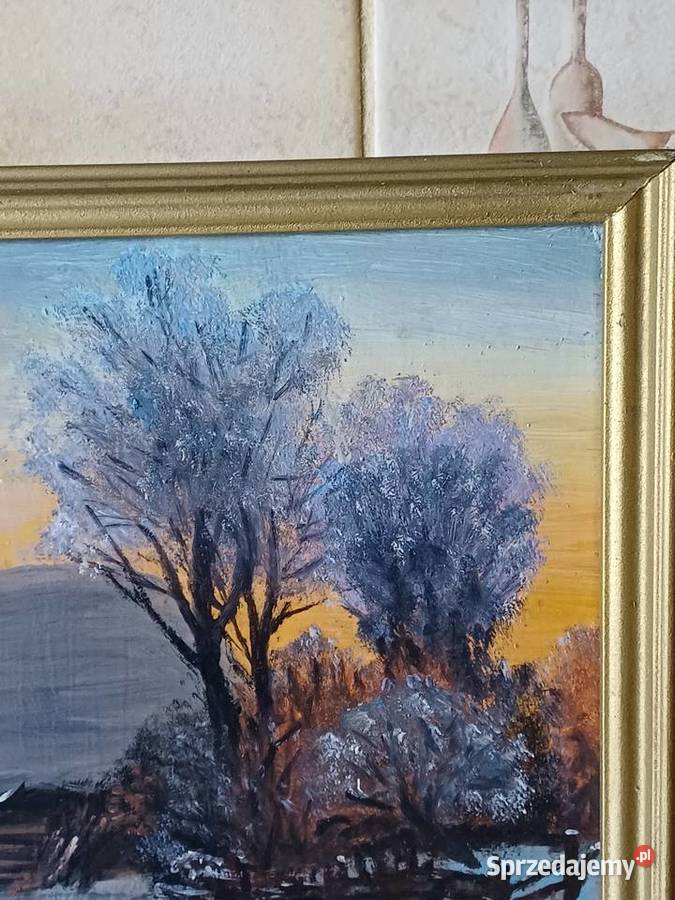 vintage obraz olejny na dykcie