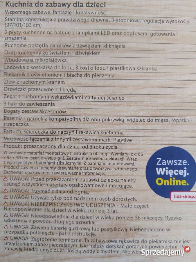 NAJTANIEJ Drewniana Kuchnia 103 Dźwięk Światło Zabrze