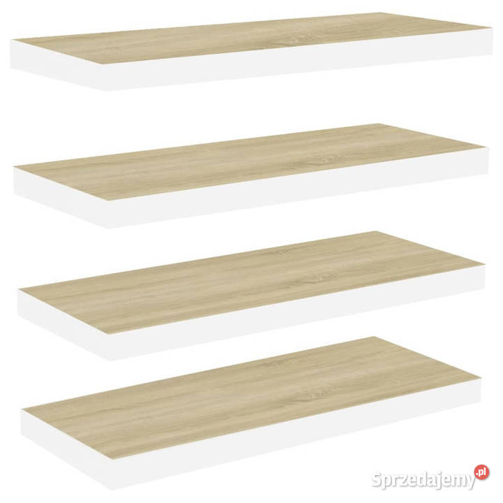 Półki ścienne 4 kolor dębu i biel 60x235x38 MDF Warszawa