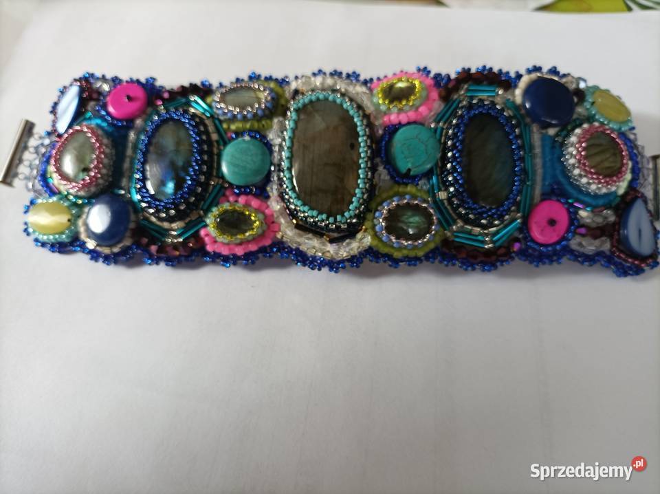 Duuza bransoleta larimaru kamienie beading Częstochowa sprzedam