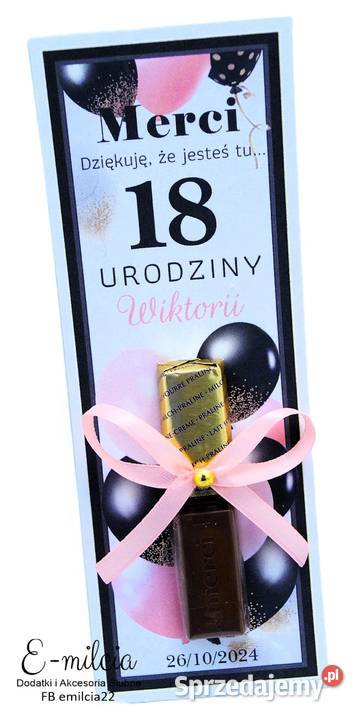 KOMPLETNE Merci podziękowanie gości z okazji 18 Zielona Góra