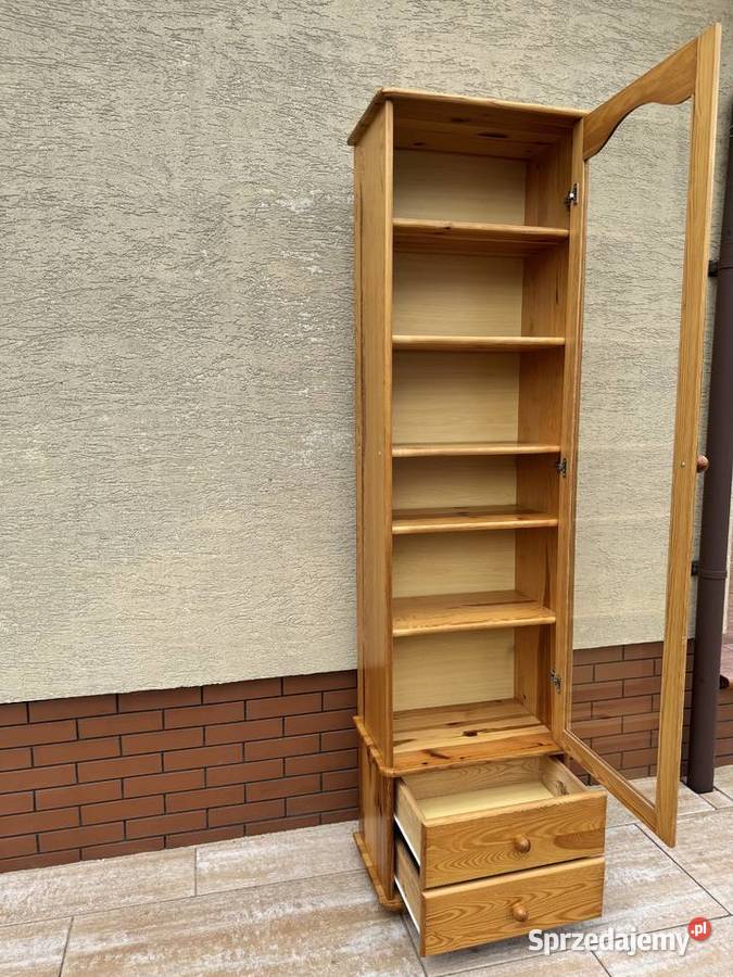 Witryna drewniana sosnowa słupek szafka kredens Kredensy i witryny