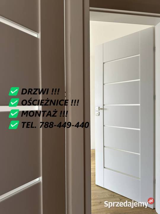 DRZWI WEWNĘTRZNE Z MONTAŻEM I OŚCIEŻNICAMI Dębica