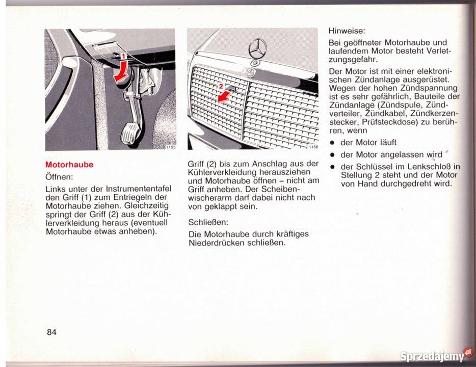 Instrukcja obsługi do mercedesa W124 Klasa E Pozostałe Elbląg