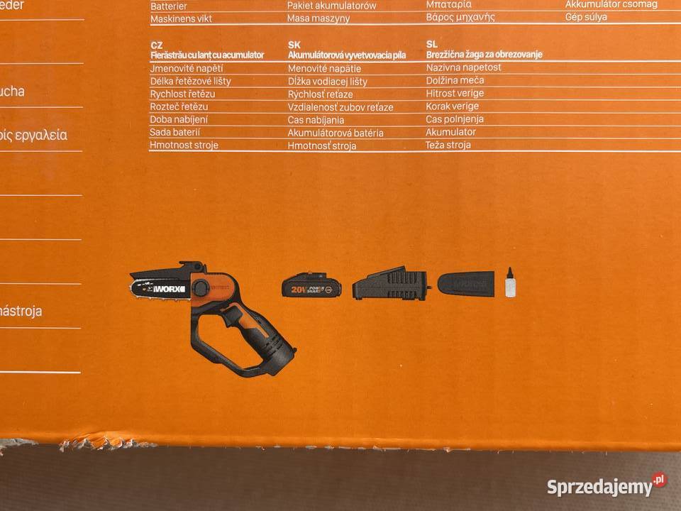 Worx WG324E mini pilarka akumulatorowa komplet Piły łańcuchowe podkarpackie sprzedam