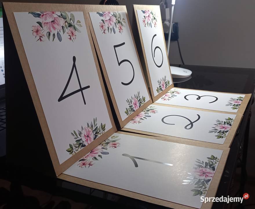Numerki na stół weselny komplet 6 wielkopolskie Koło
