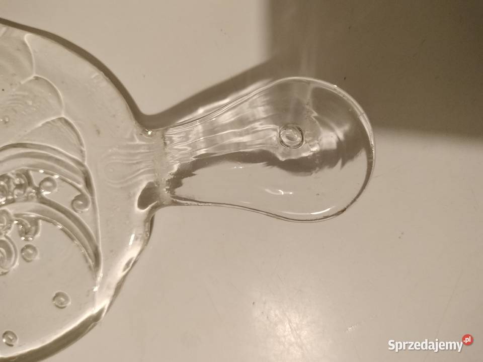 Panterka szklana z rączką dekoracja ptaszek