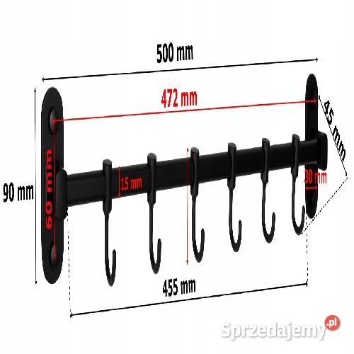 Stylowy Czarny Wieszak Na Przybory Kuchenne Drezdenko