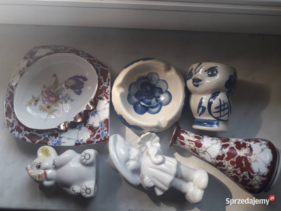 Karafka porcelana szkło lampy Katowice PRL