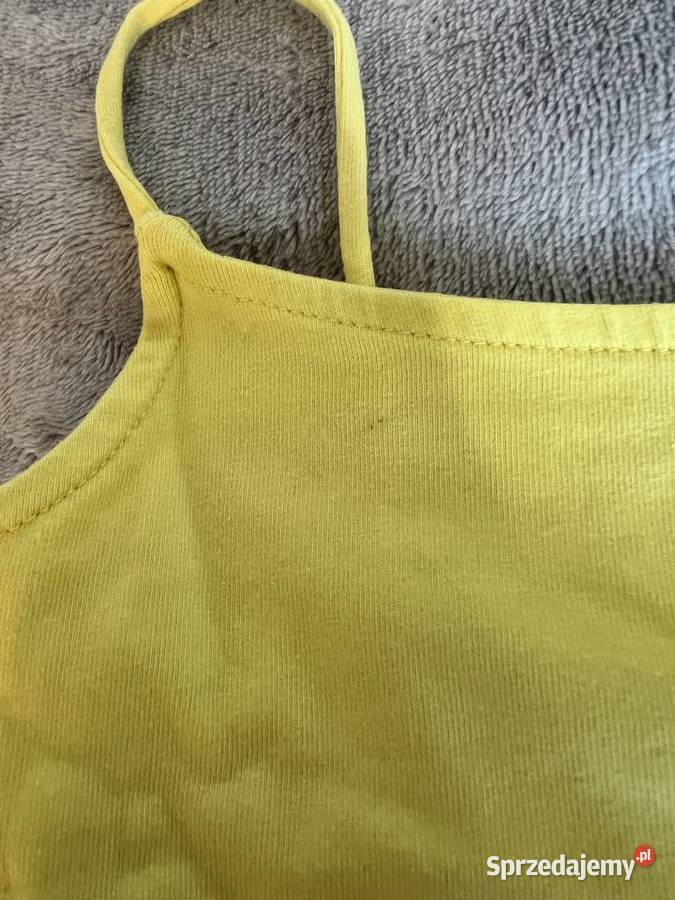Żółty top koszulka na ramiączkach crop top Jasło