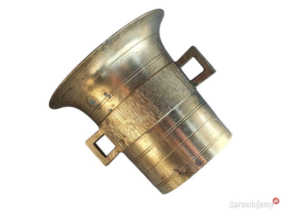 Stary mosiężny moździerz kuchenny sygnowany lata Cieszyn