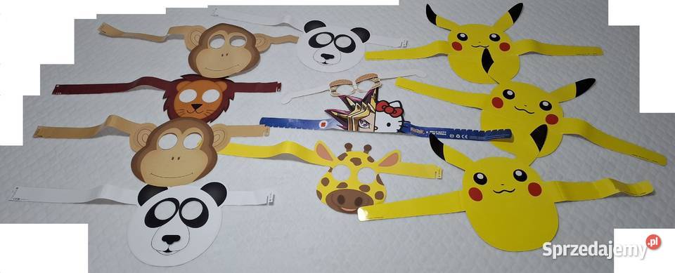 Papierowe maski kapelusze czapki okulary mix 11