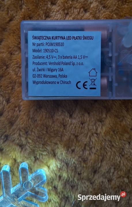 Kurtyna świetlna płatki śniegu LED girlanda 100 Małkinia Górna