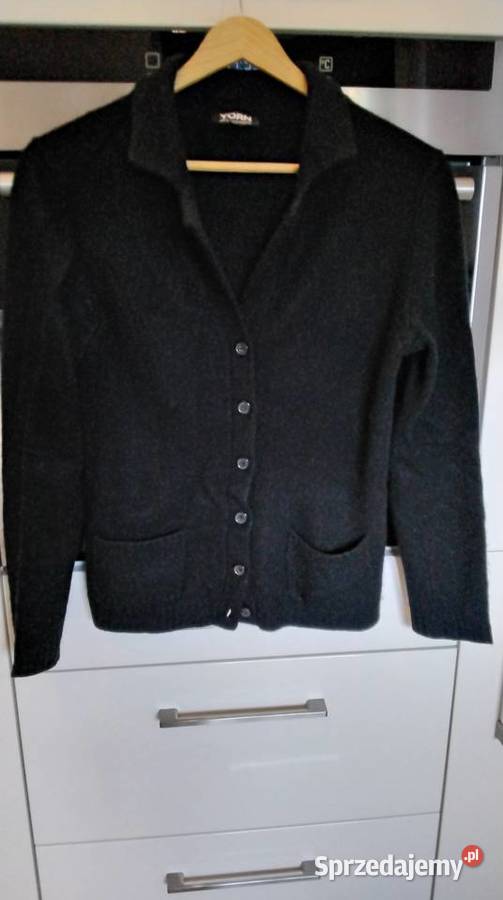 Sweter Czarny Rozpinany Damski YORN SM M Kaszmir lubuskie Nowa Sól