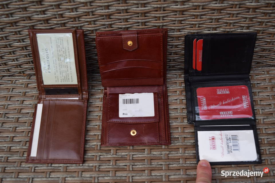 Portfele Szwedzkie Skórzane Okazja 3 Sztuki Nowe Olsztyn