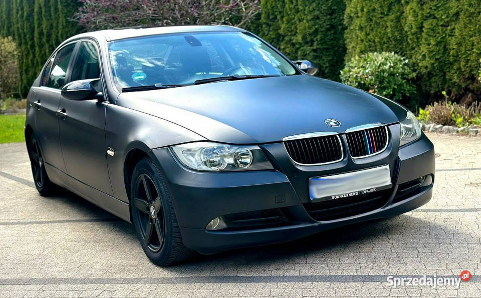 BMW 320 BMW 320i e90 150 Sedan Czarny Mat 2xPDC szyberdach Motoryzacja Wrocław