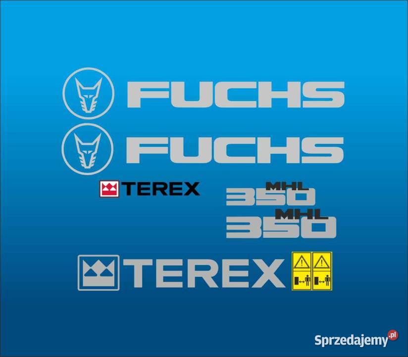 Naklejki na koparkę fusch terex mhl 350 MOCNE Pleszew