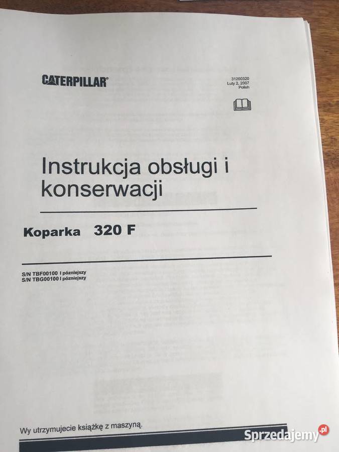 dtr instrukcja obsługi koparka caterpillar 320 f Szczecin