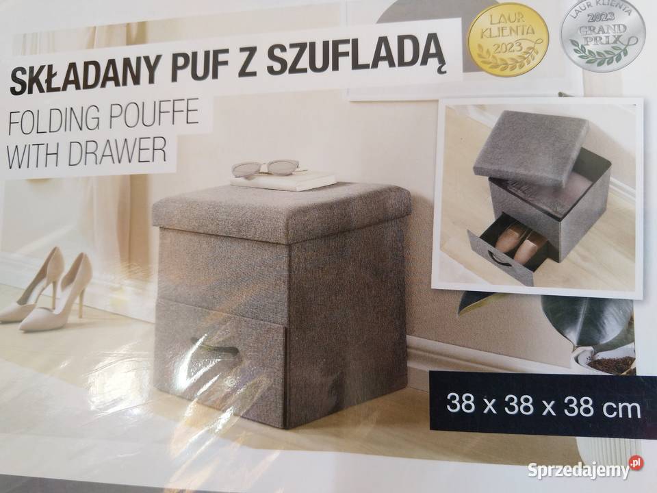 NOWY Składany puf ze schowkiem i szufladą Zabrze