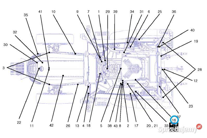 Naklejka MID PTOWOM TRG980 LS Tractor 40354732 Tajęcina