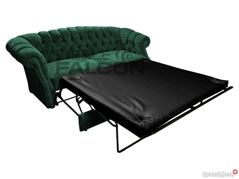 Pikowana sofa chesterfield Melford f spania zielony sprzedam