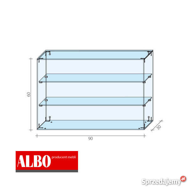 Gablota szklana nadstawka gablota sklepowa meble sprzedam