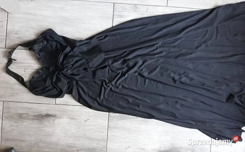 Czarna suknia wieczorowa piękna perła na plecach Odzież damska śląskie Sosnowiec