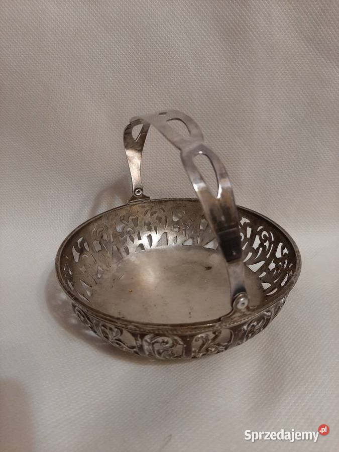 Śliczny platerowany koszyczekpatera sygnowany Inowrocław sprzedam