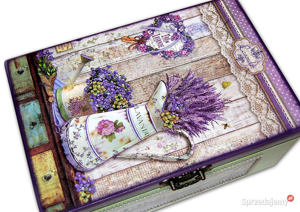 KUFER drewniana skrzynka LAWENDA shabby 30x20 kujawsko-pomorskie