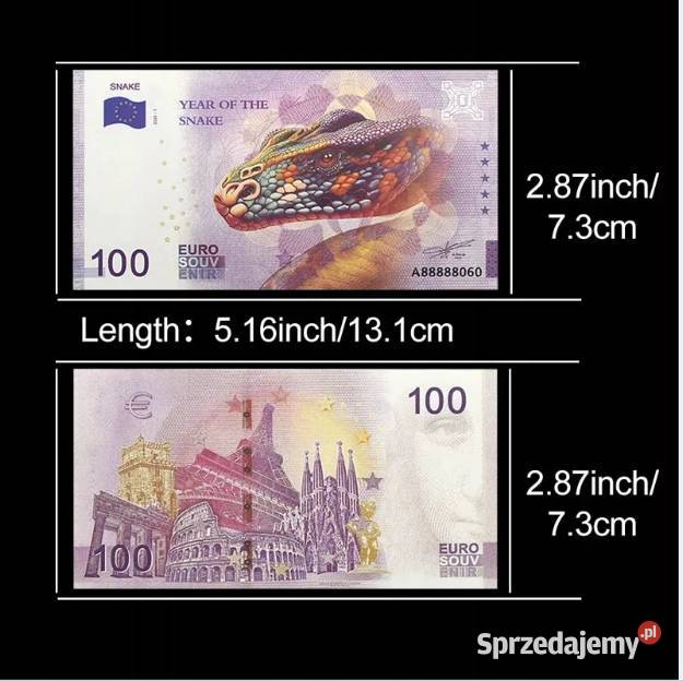 Banknot Kolekcjonerski 100 Euro Souvenir Węża Warszawa