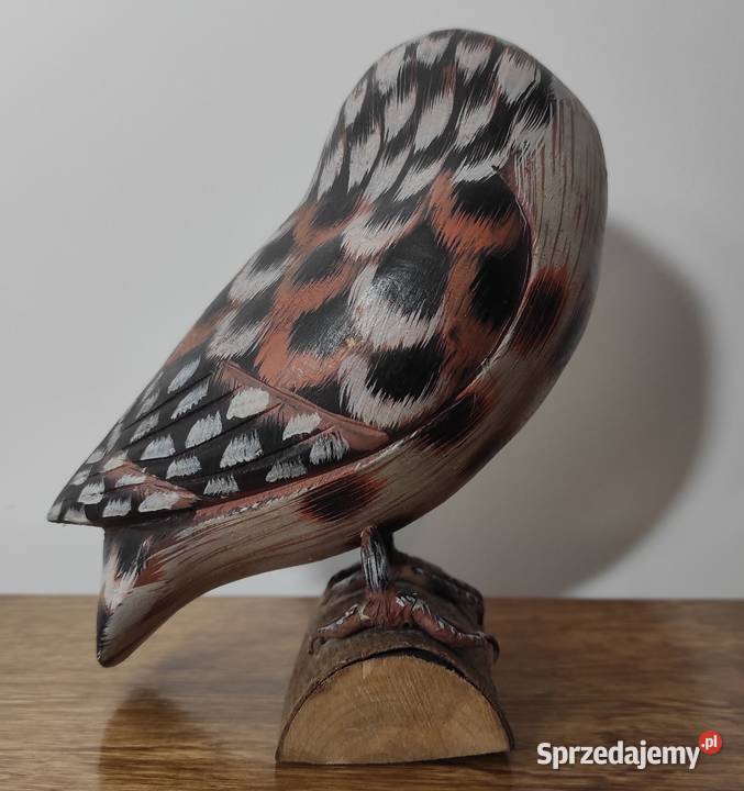 Sowa z drewna sowa drewniana 145 figurka rzeźba
