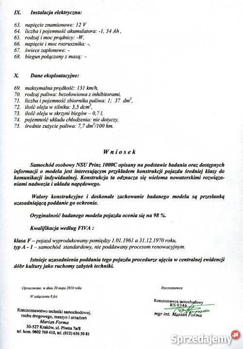 NSU 1000C prinz zabytkowy rocznik 1969 Kraków