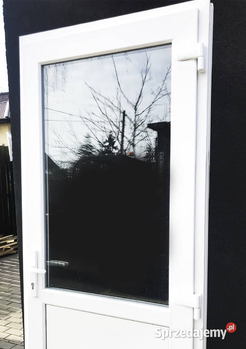 100 x 210 białe DRZWI PCV szyba Klamka Żarki