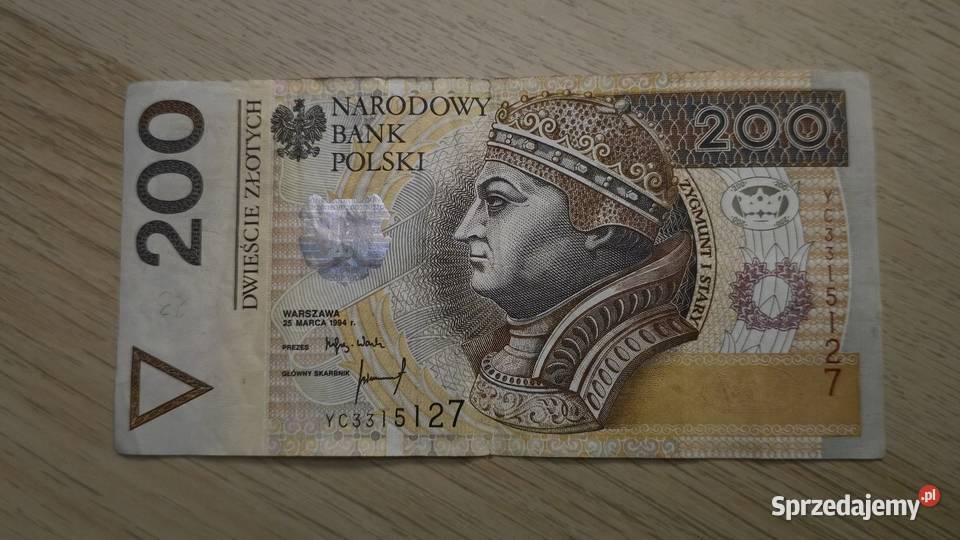 Banknot 200 seria YC Katowice