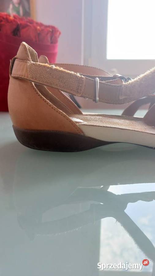 MARKOWE Sandały SKÓRA NATURALNA ZAPINANE NA RZEP 24.5cm Warszawa sprzedam