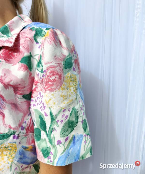 Komplet żakiet spódnica L 40 XL 42 vintage lata Szczecin