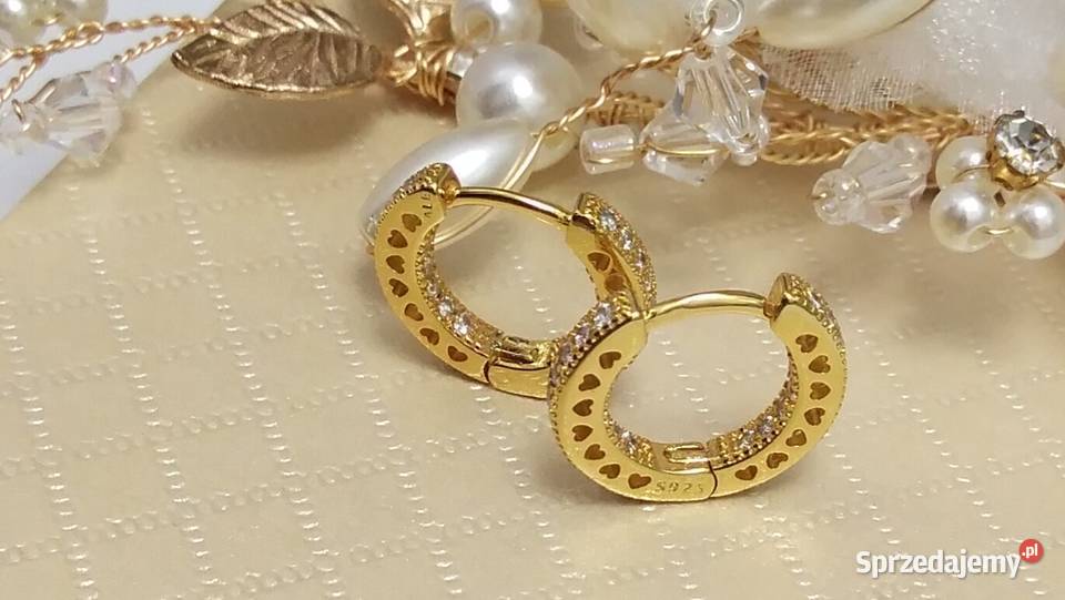 Złote kolczyki Pandora srebro platerowane złotem Kolczyki Zgierz