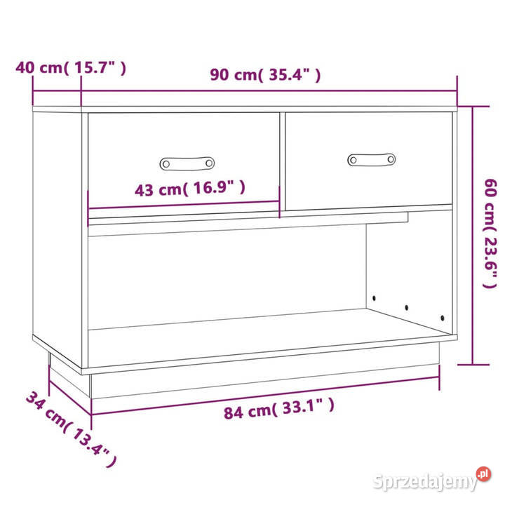 Szafka pod telewizor 90x40x60 lite drewno
