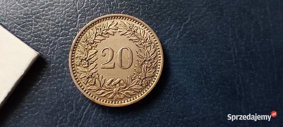 Stare monety 20 rappen 1953 Szwajcaria Lesko