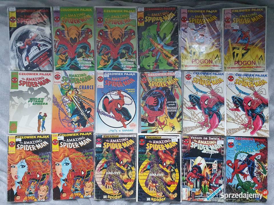 SpiderMan różne numery wydawnictwo TMSemic Rok wydania 1990 Gdynia