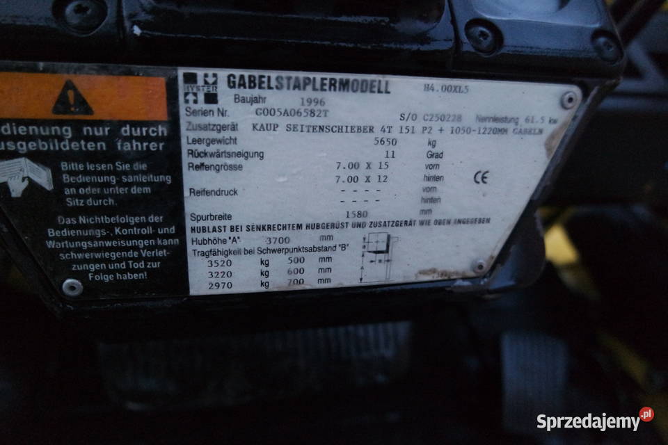 wozek hysler 4 t sprzedam