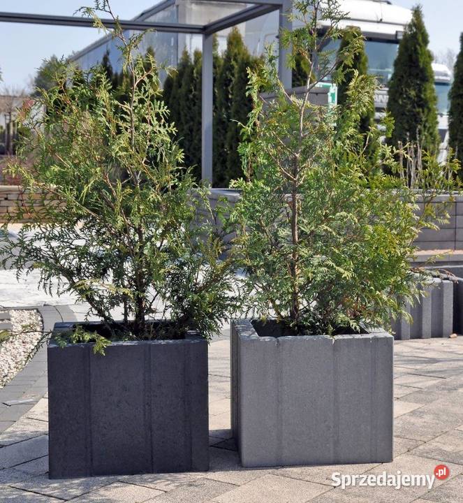 Donica ogrodowa Tigela 40x40x33 grafitowa szara Architektura ogrodowa Opole