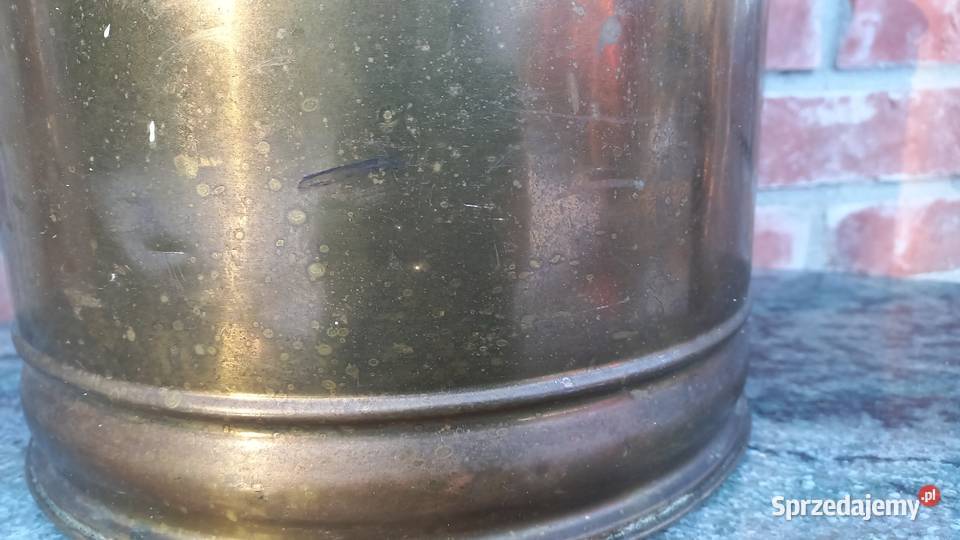 Garnek metalowy antyczny z uchwytem Doniczka Gawroniec