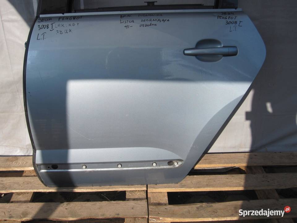 PEUGEOT 3008 I 12r drzwi lewe tył osobowe