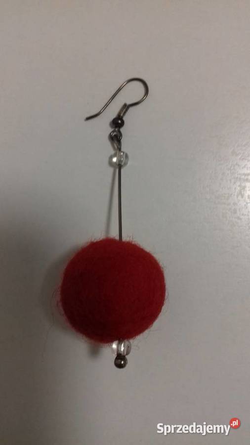 Kolczyki czerwone rękodzieło do sprzedania Kraków