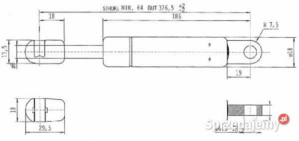 Sprężyna gazowa L3265 mm 110N Stabilus CA641200 małopolskie Kamionna sprzedam