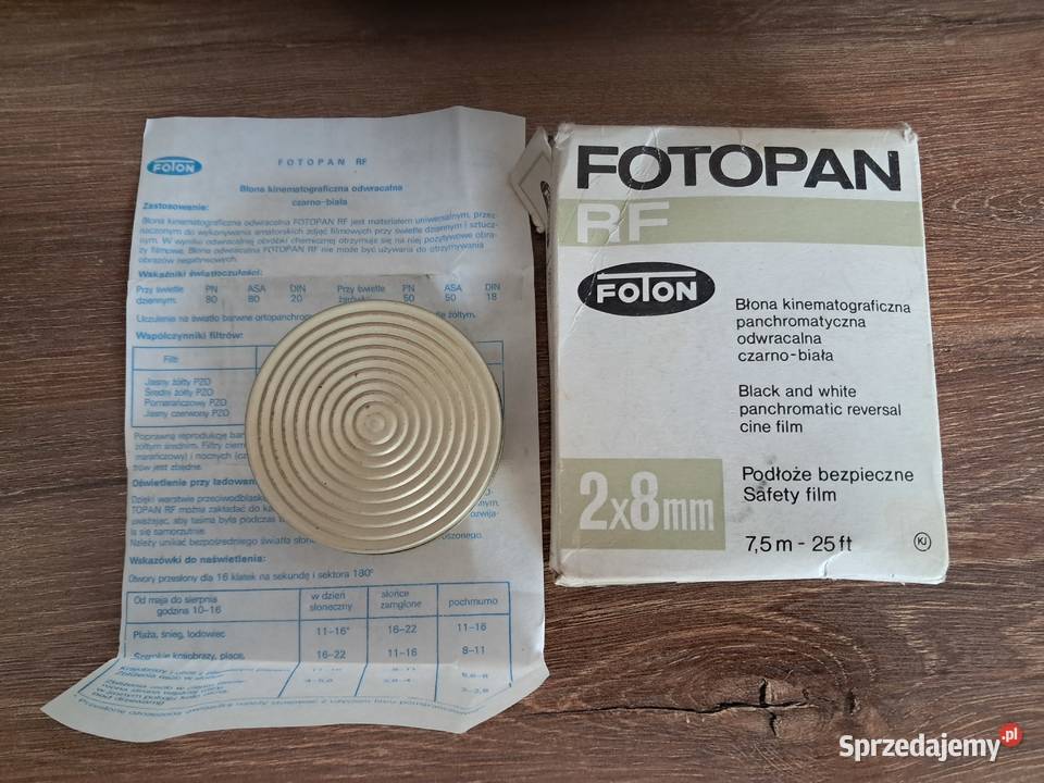 błona kinematograficzna 2x8 mm firmy fotopan z świętokrzyskie Sandomierz sprzedam